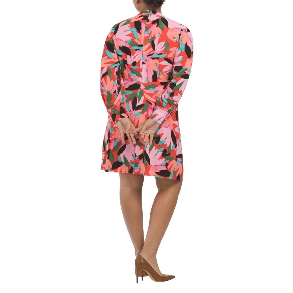 Donna Morgan Mock Neck Mini Dress With Long Sleeves. Size 10 NWT - Picture 8 of 9